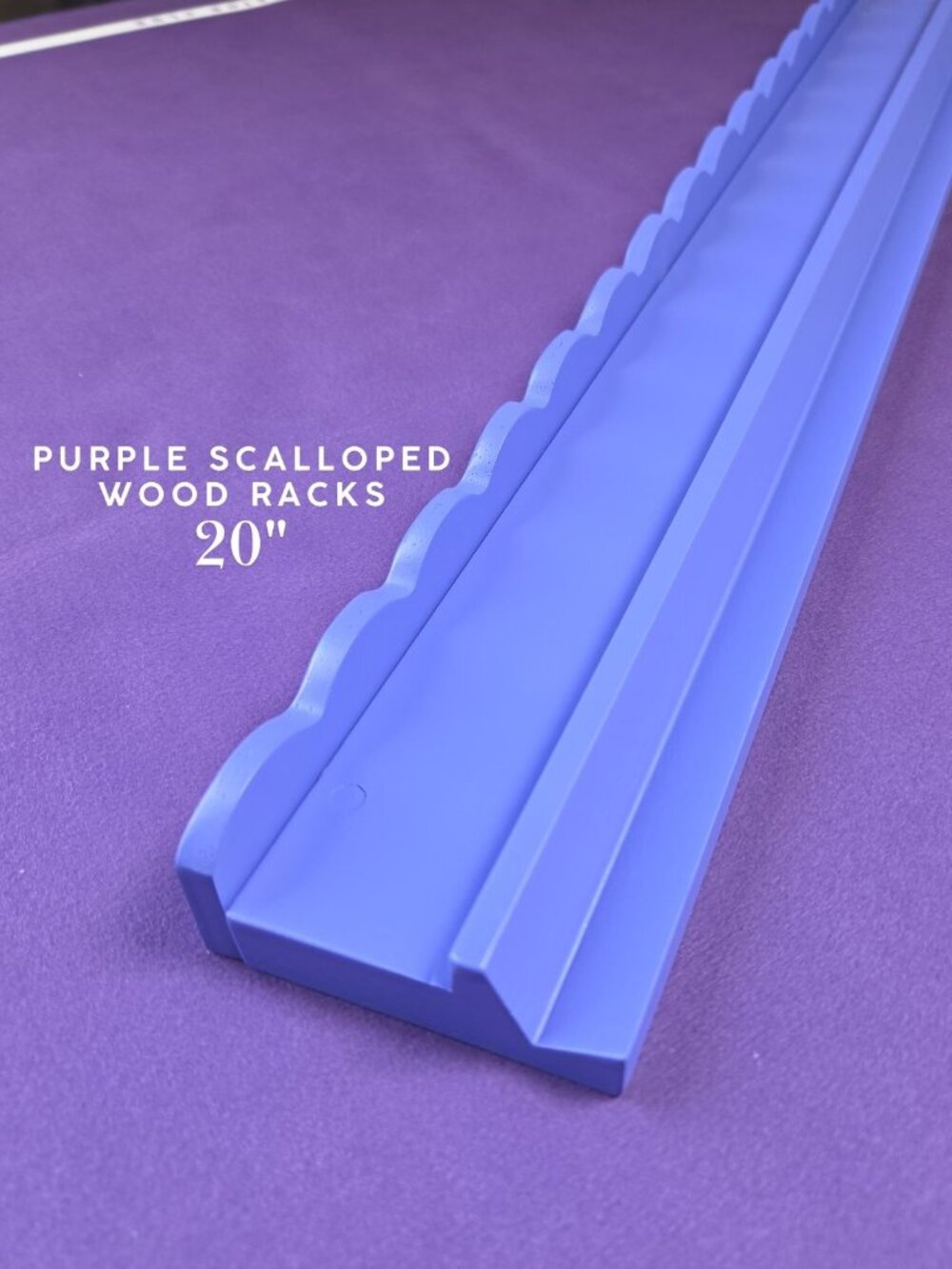 Scalloped Wood Mah Jongg Racks with Magnetic Pushers 20" - Purple (Set of 4)